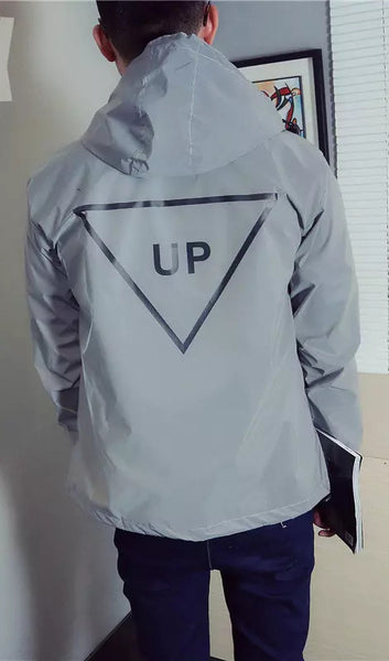 Reflective Windbreaker Jacket, Reflective Streetwear Jacket