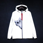 Load image into Gallery viewer, CAT Reflective Jacket Women Men Windbreaker Hooded
