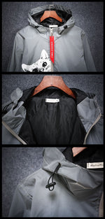 Load image into Gallery viewer, CAT Reflective Jacket Women Men Windbreaker Hooded
