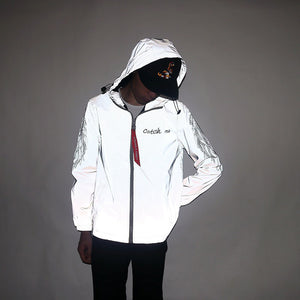 CATCH ME Reflective Jacket Women Men Windbreaker Hooded